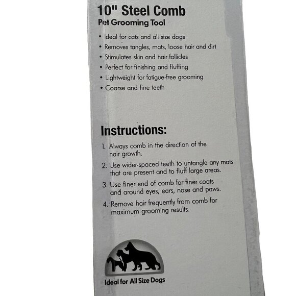 Andis Dog Comb 10" Steel Pet Dog Puppy Grooming Tool All Sizes - Picture 5 of 6